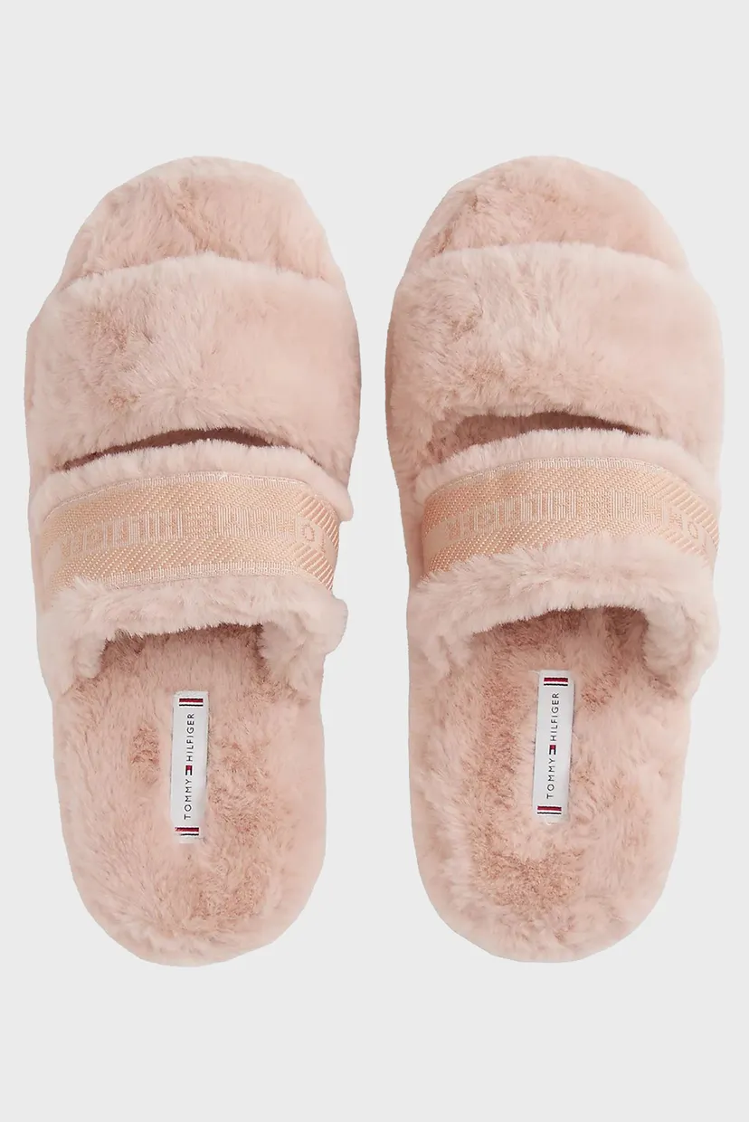 Жіночі рожеві капці HILFIGER FUR SLIPPER 4