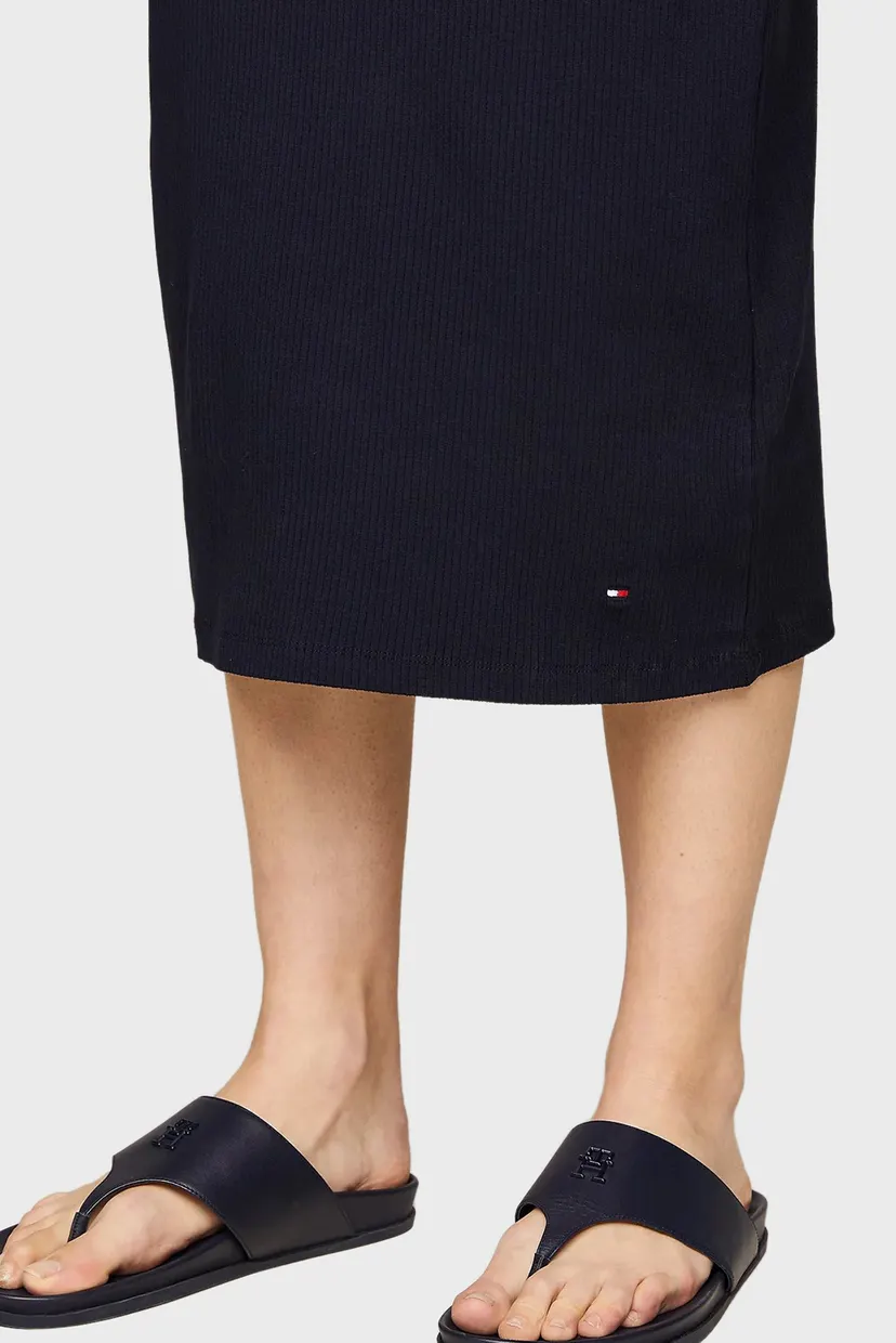 Женское темно-синее платье SLIM 5X2 RIB MIDI 5