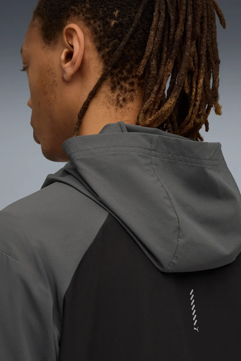 Чоловіча темно-сіра вітровка RUN ULTRAWEAVE Hooded Jacket Men 5