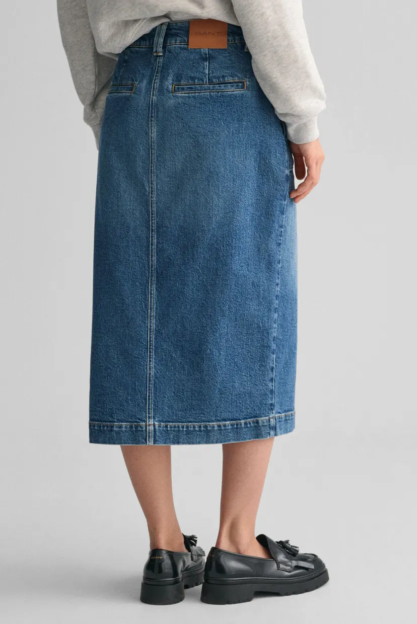 Женская синяя джинсовая юбка DENIM SLIT 4
