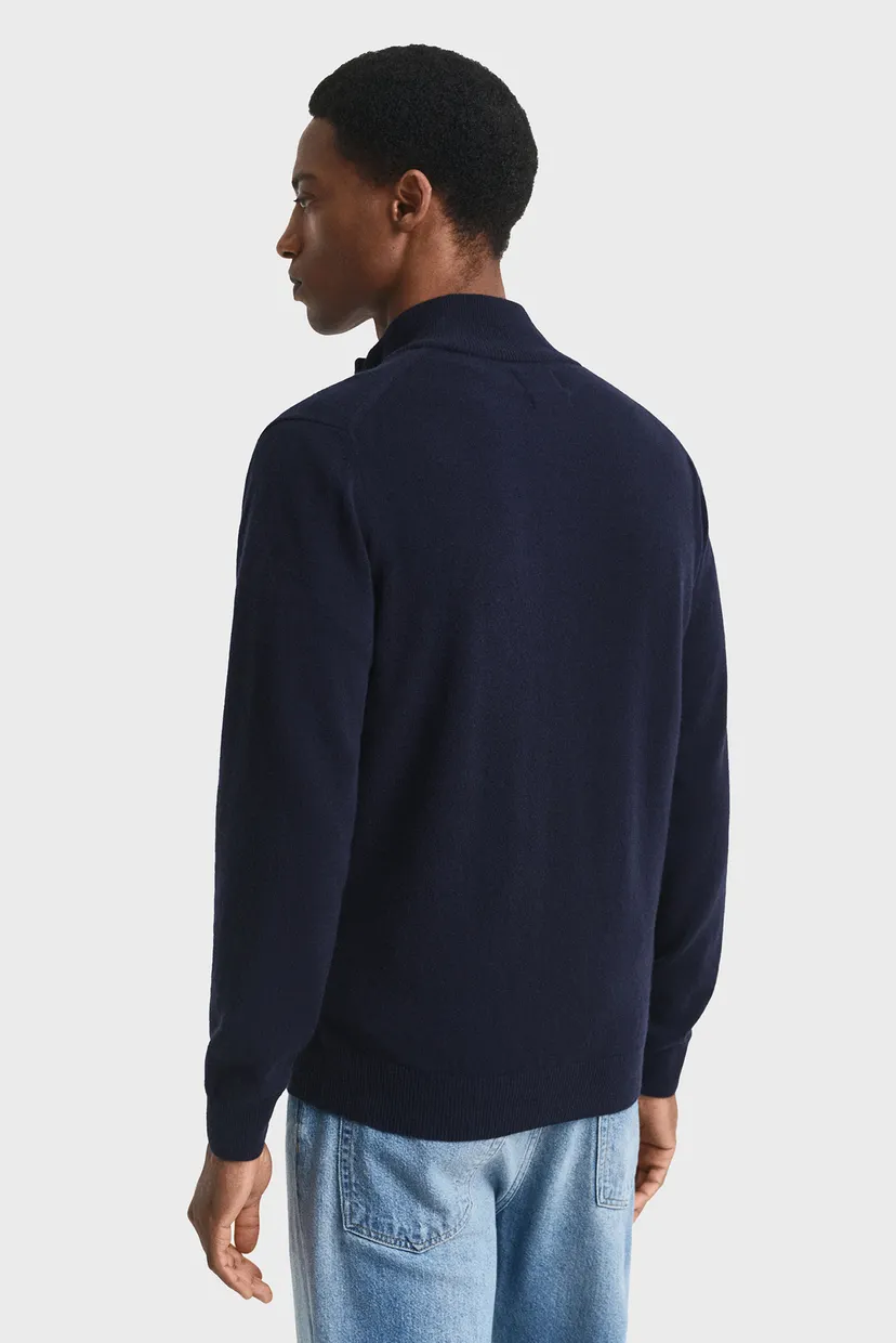 Чоловічий темно-синій вовняний кардиган SUPERFINE LAMBSWOOL ZIP 3