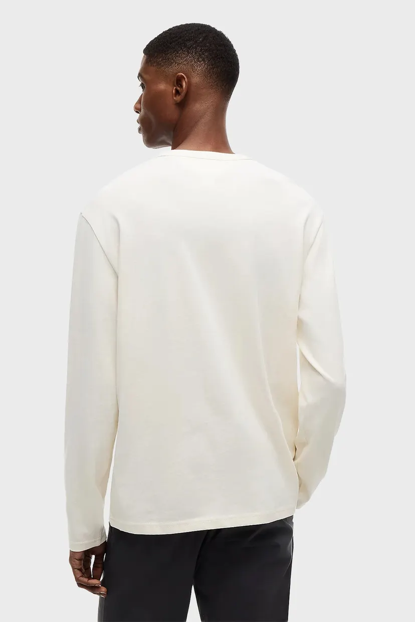 Чоловічий білий лонгслів REG BADGE TEE LS 3