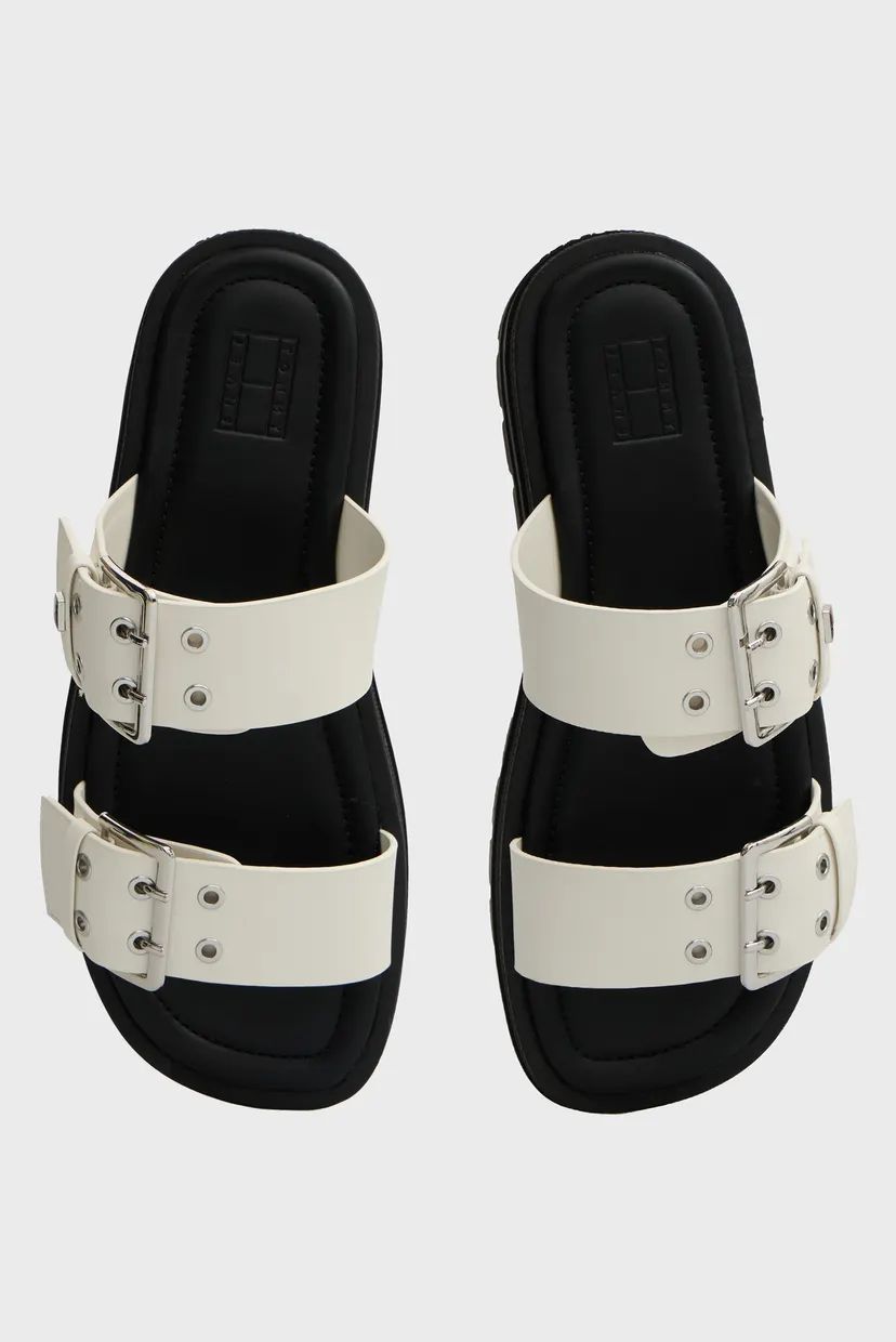 Жіночі білі слайдери BUCKLE STRAPS 4