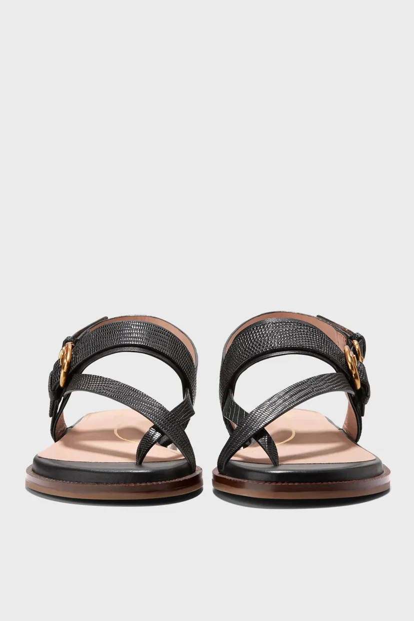 Женские черные кожаные сандалии Anica Lux Buckle Sandal 3