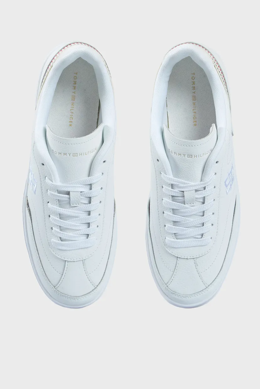 Женские белые кожаные сникерсы LUX HARDWARE COURT SNEAKER 4