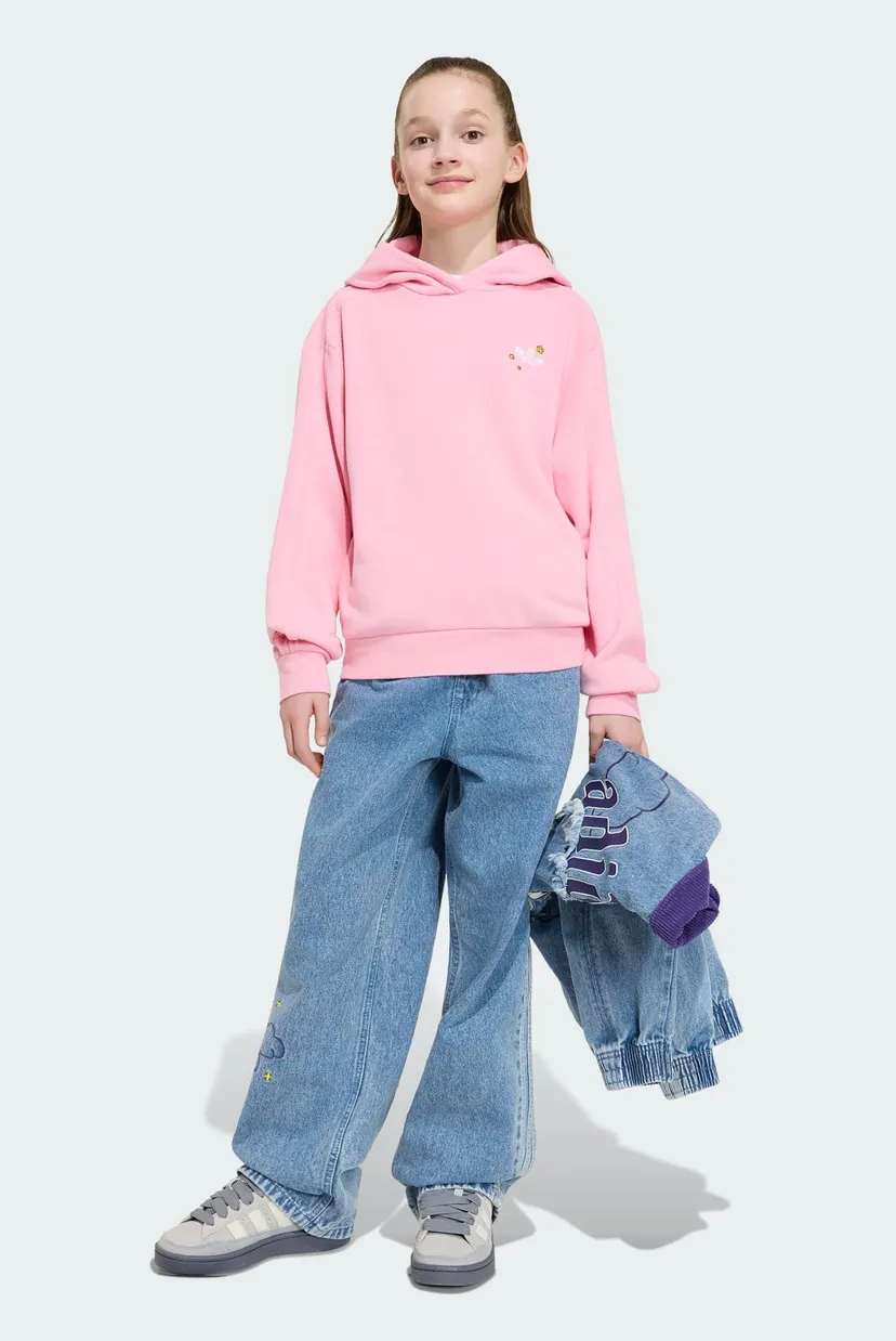 Детское розовое худи adidas CARE BEARS BOXY CROPPED 3