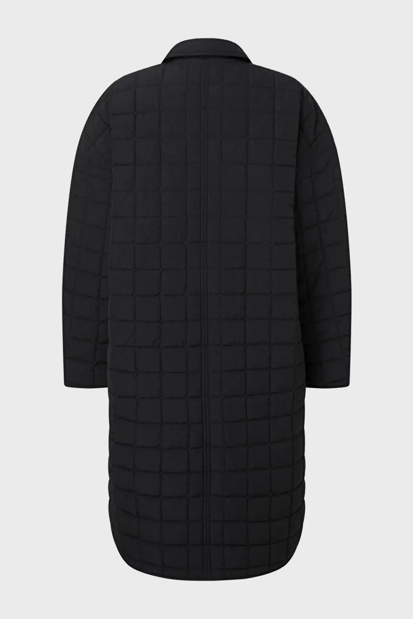 Жіноча чорна куртка LONG QUILTED UTILITY COAT 6