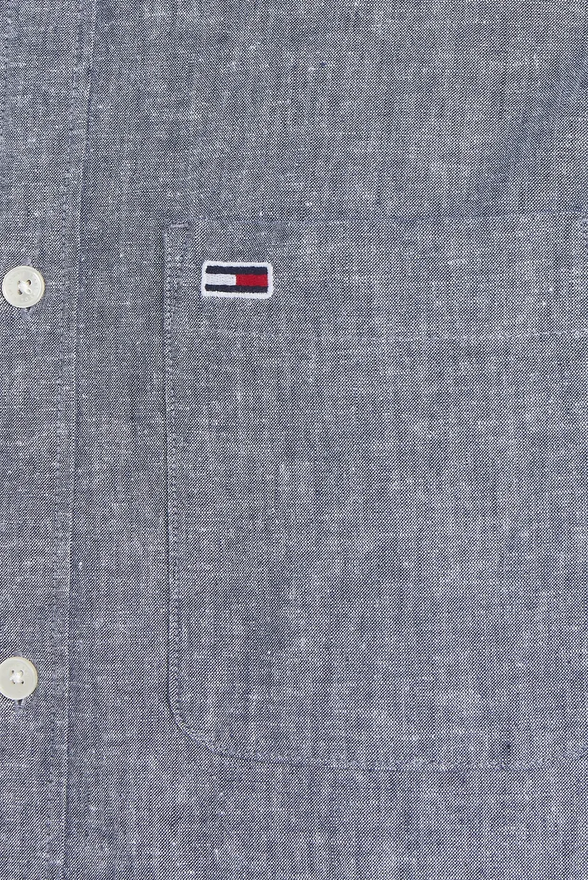 Мужская синяя рубашка TJM REG MAO LINEN BLEND 4