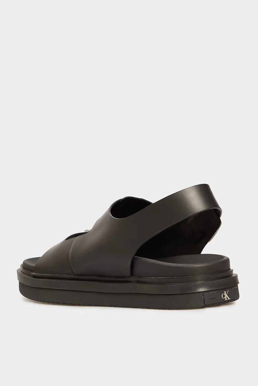 Жіночі чорні шкіряні сандалі FLAT MOLDED 5