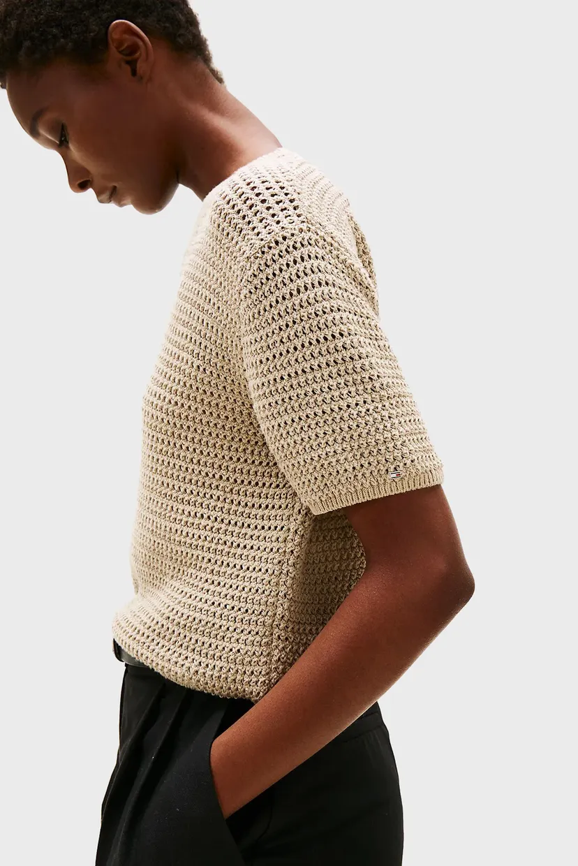 Жіночий бежевий джемпер POINTELLE CROCHET 3