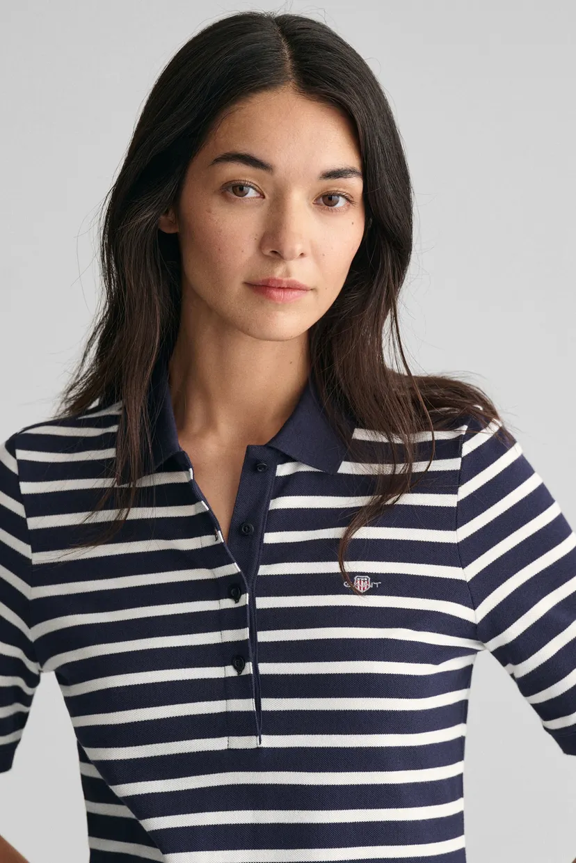 Женское платье в полоску STRIPED SHIELD SS PIQUE POLO 5