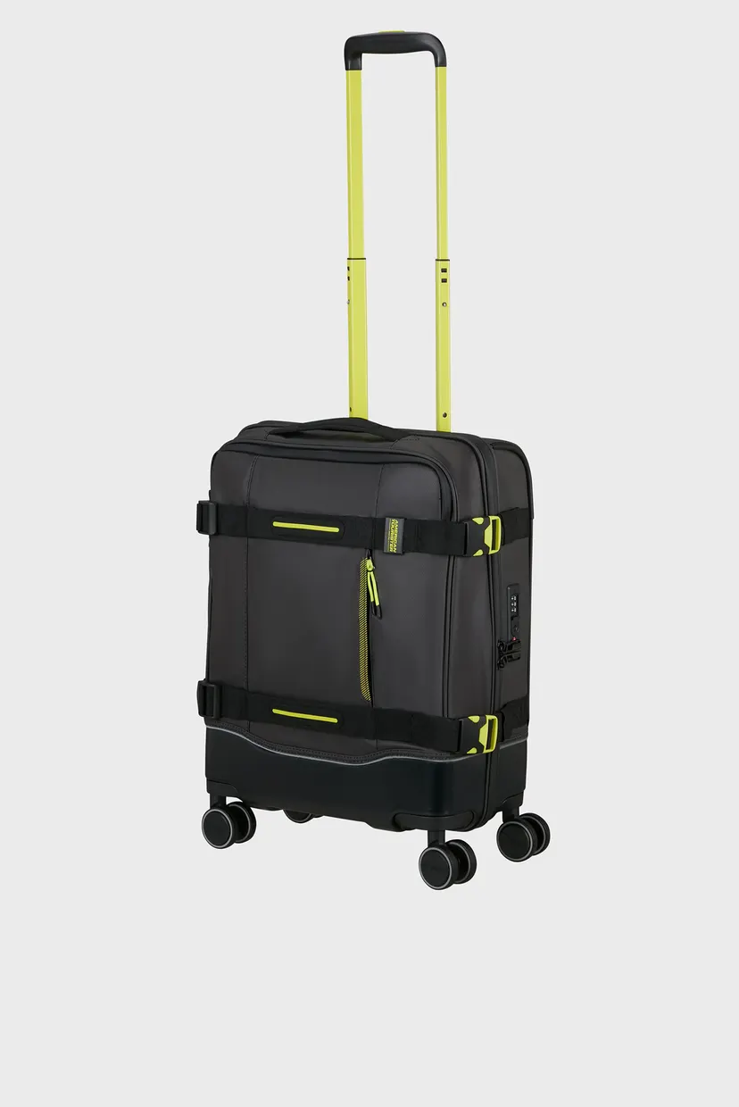 Черный чемодан 55 см URBAN TRACK BLACK/LIME 6