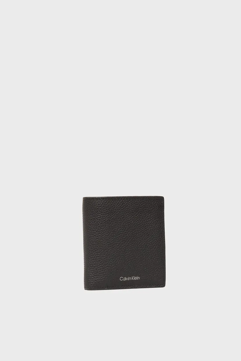 Чоловічий чорний шкіряний гаманець EMBOSS 3