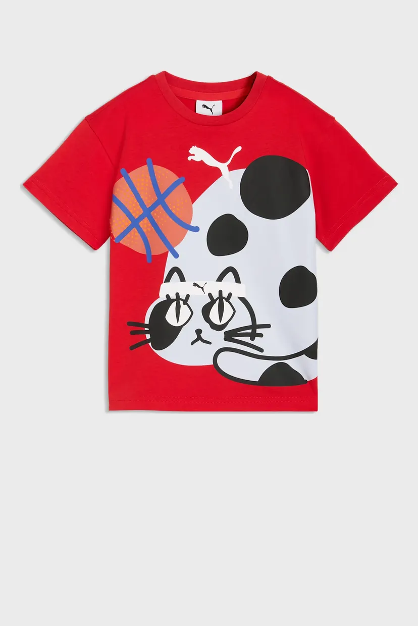 Дитяча червона футболка Sporty Cats Relaxed Graphic Tee Kids 4