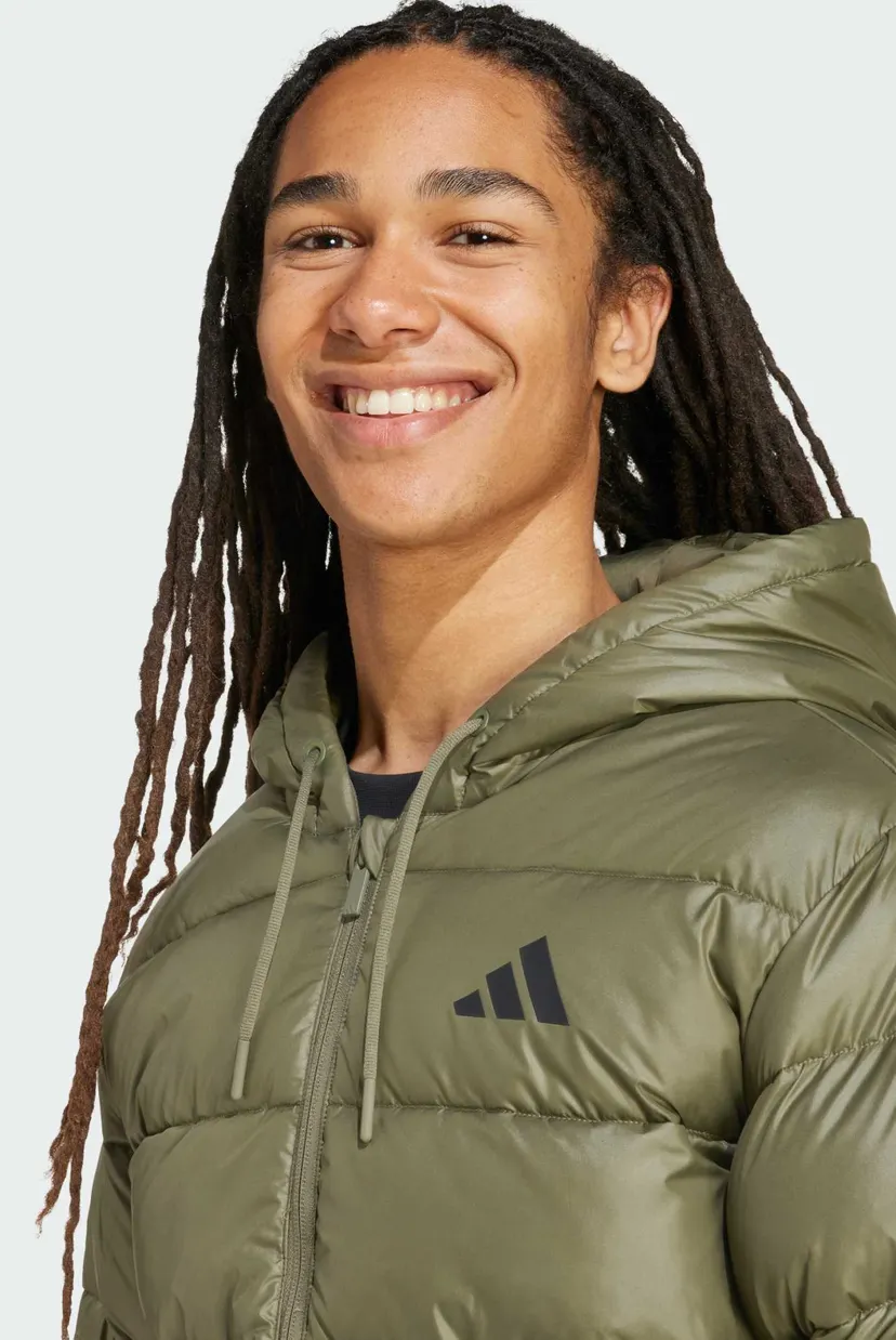 Чоловіча оливкова куртка Essentials CLIMAWARM Synthetic Down Puffer Hooded 4