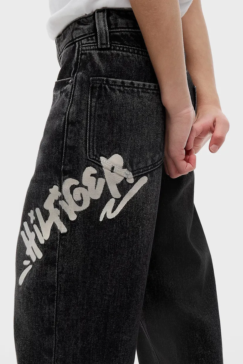 Детские черные джинсы BAGGY BLACK PRINT 4
