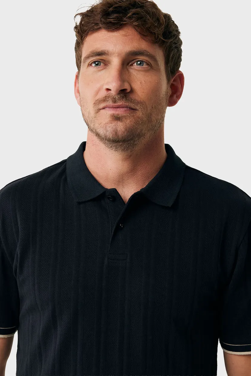 Чоловіче чорне поло Jacquard polo regular fit 4