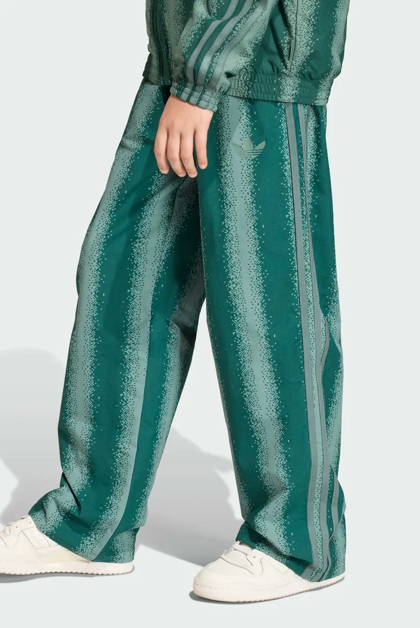 Дитячі зелені спортивні штани у смужку ADIDAS MINECRAFT SST LOOSE TRACK 4