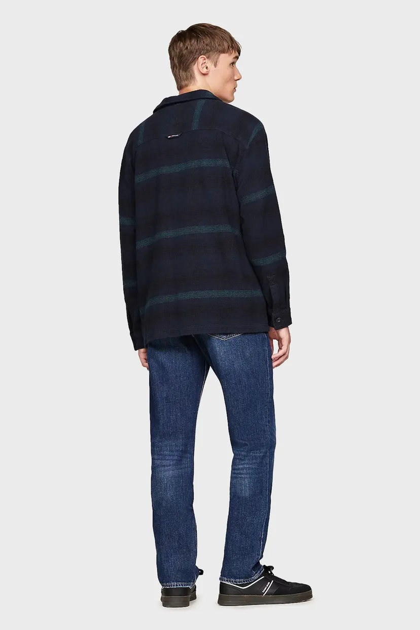Мужская темно-синяя рубашка в клетку TJM BADGE CHECK OVERSHIRT 3
