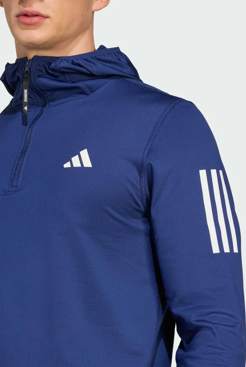 Чоловіче синє худі Own The Run Winterized Hooded Half-Zip 4
