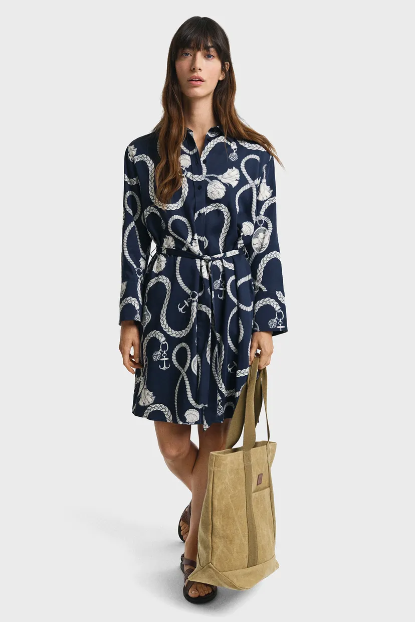 Жіноча темно-синя сукня з візерунком REL SAILING PRINT SHIRT DRESS 3