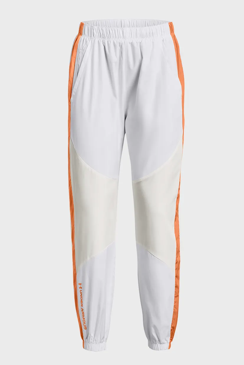 Женские белые спортивные брюки UA Rush Woven Pant 5