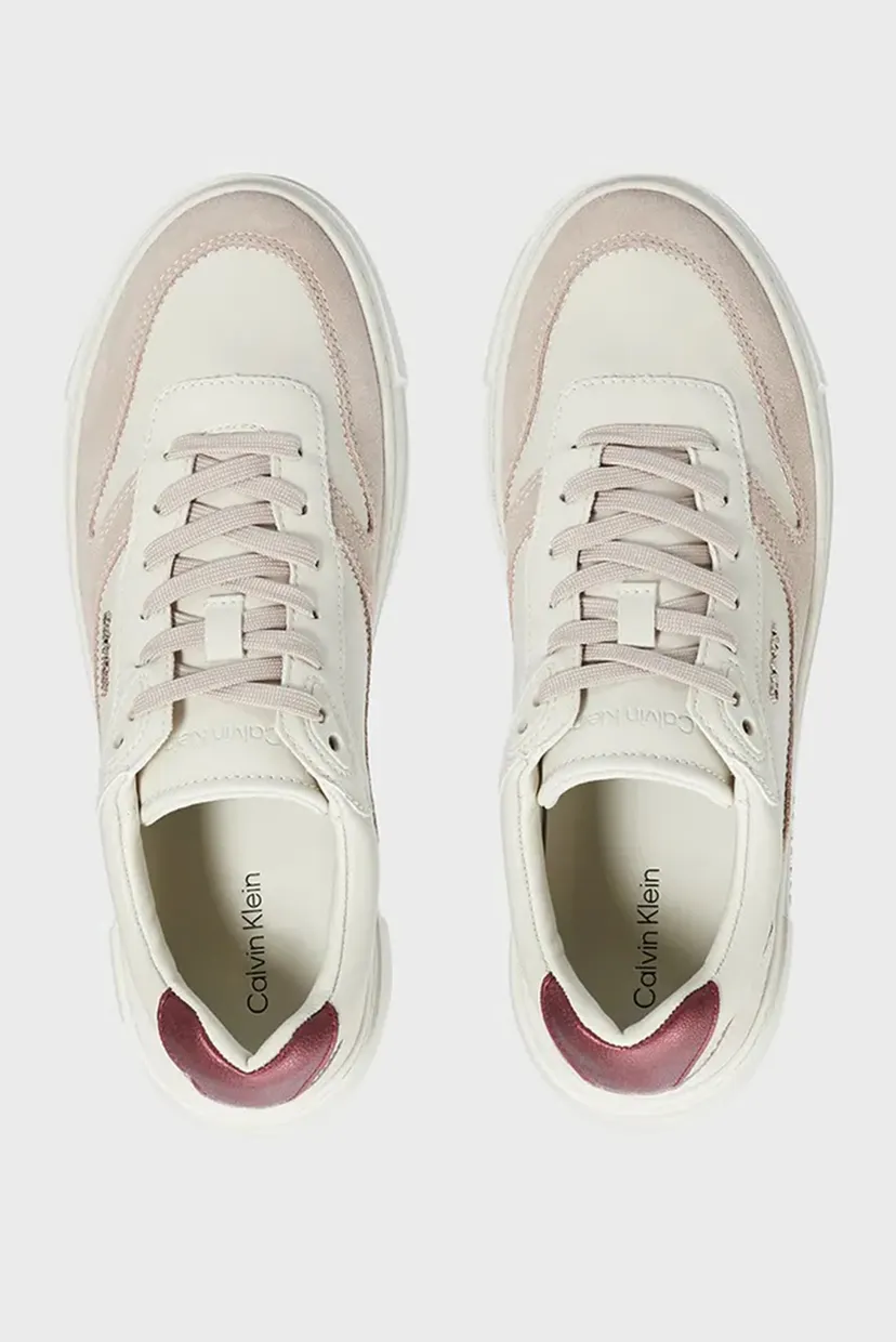 Женские белые кожаные сникерсы CUPSOLE LACE UP 4