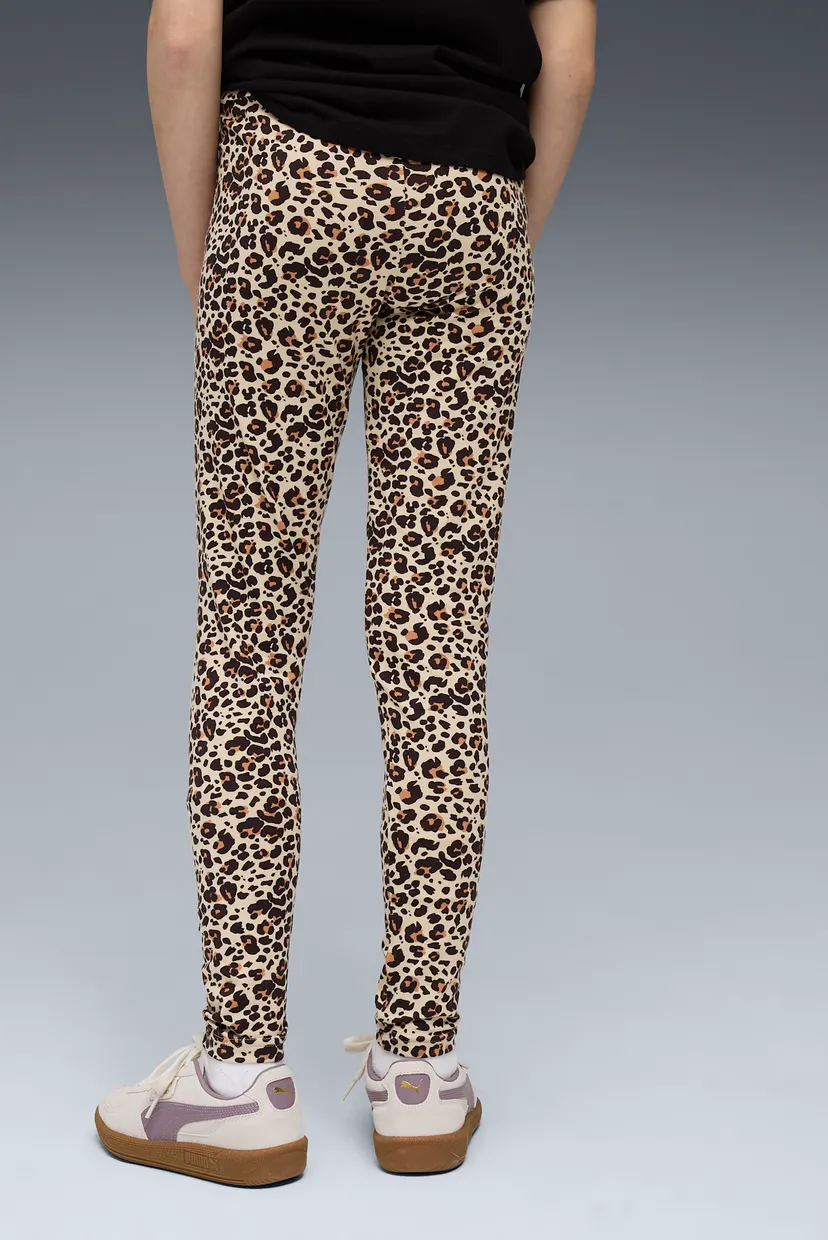 Детские бежевые леггинсы с узором Essentials Graphic Animal Print Leggings Youth 3