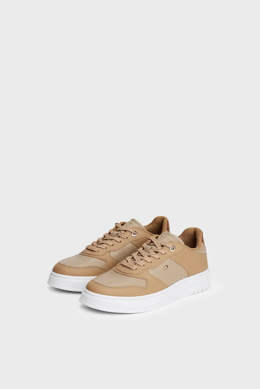 Жіночі бежеві шкіряні снікерси TH SPORTY CUPSOLE LEATHER 3