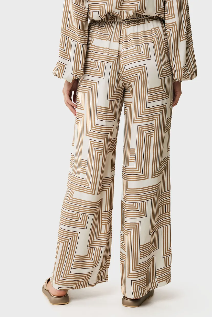 Жіночі бежеві брюки з візерунком Graphic pants 3
