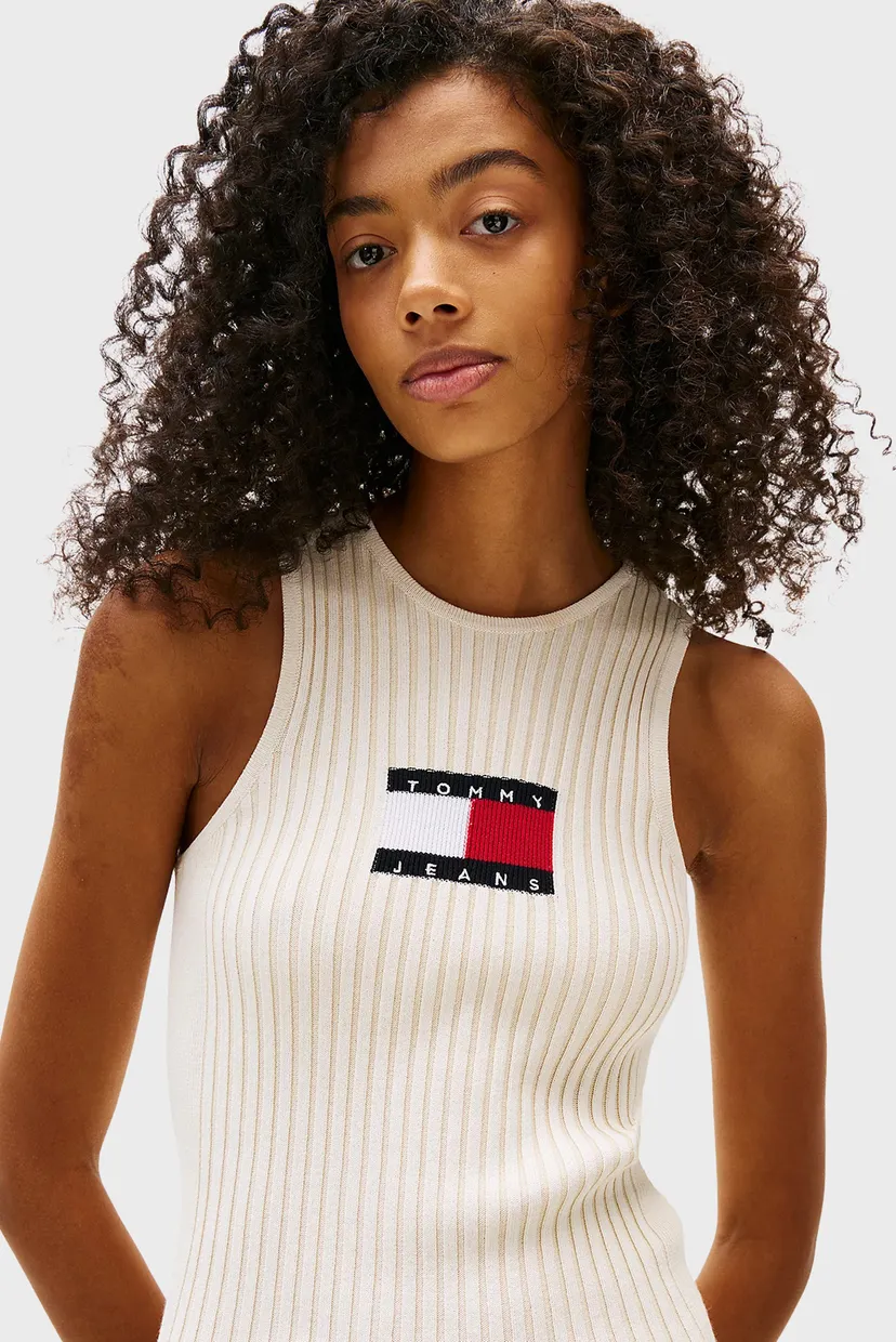 Жіноча бежева сукня FLAG SWEATER 4