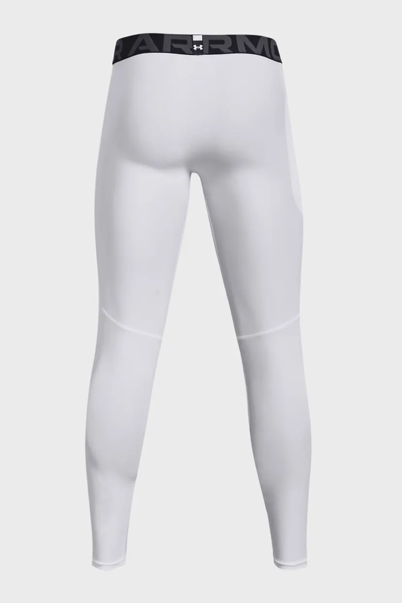 Мужские белые тайтсы UA HG Armour Leggings 7