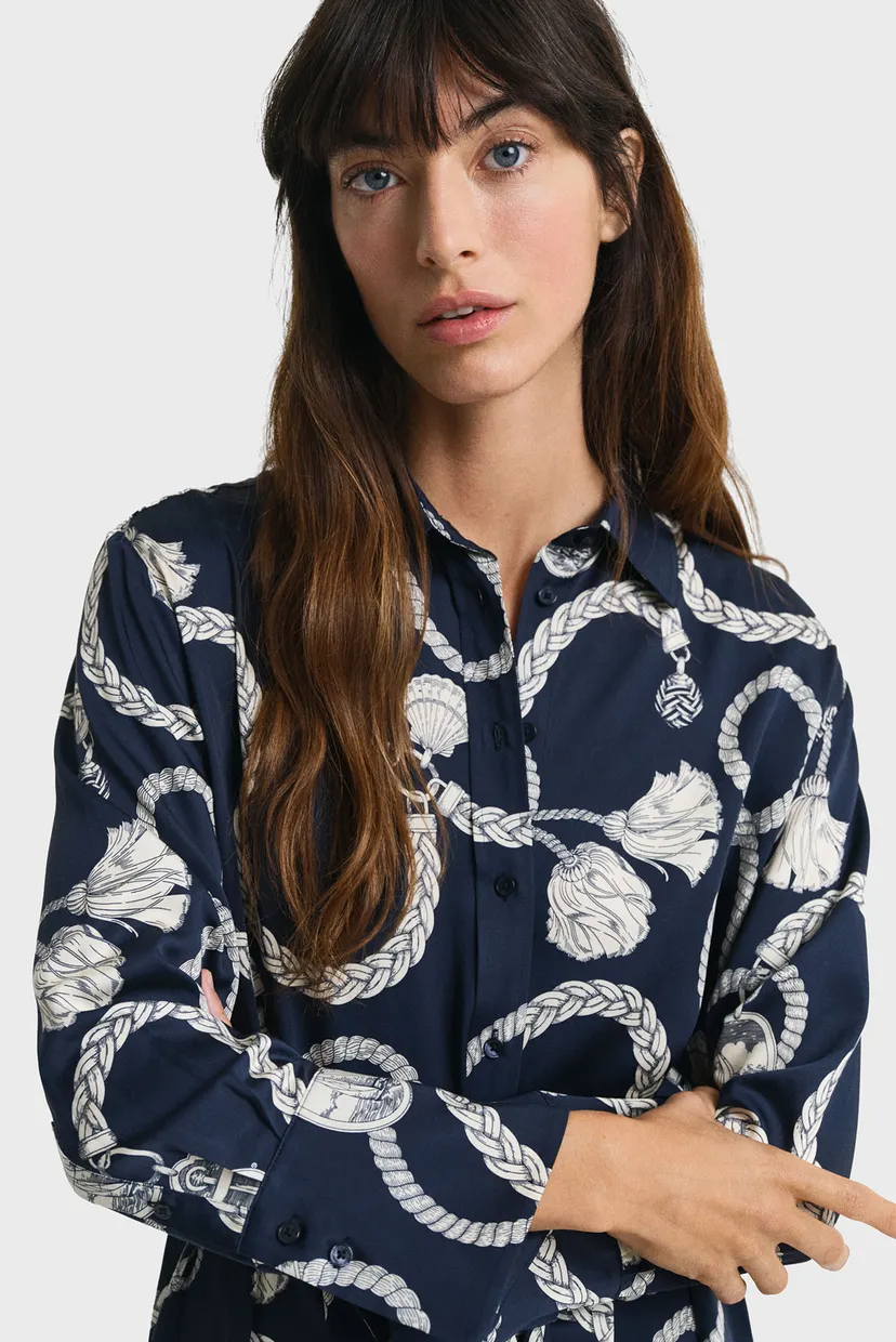 Жіноча темно-синя сукня з візерунком REL SAILING PRINT SHIRT DRESS 4