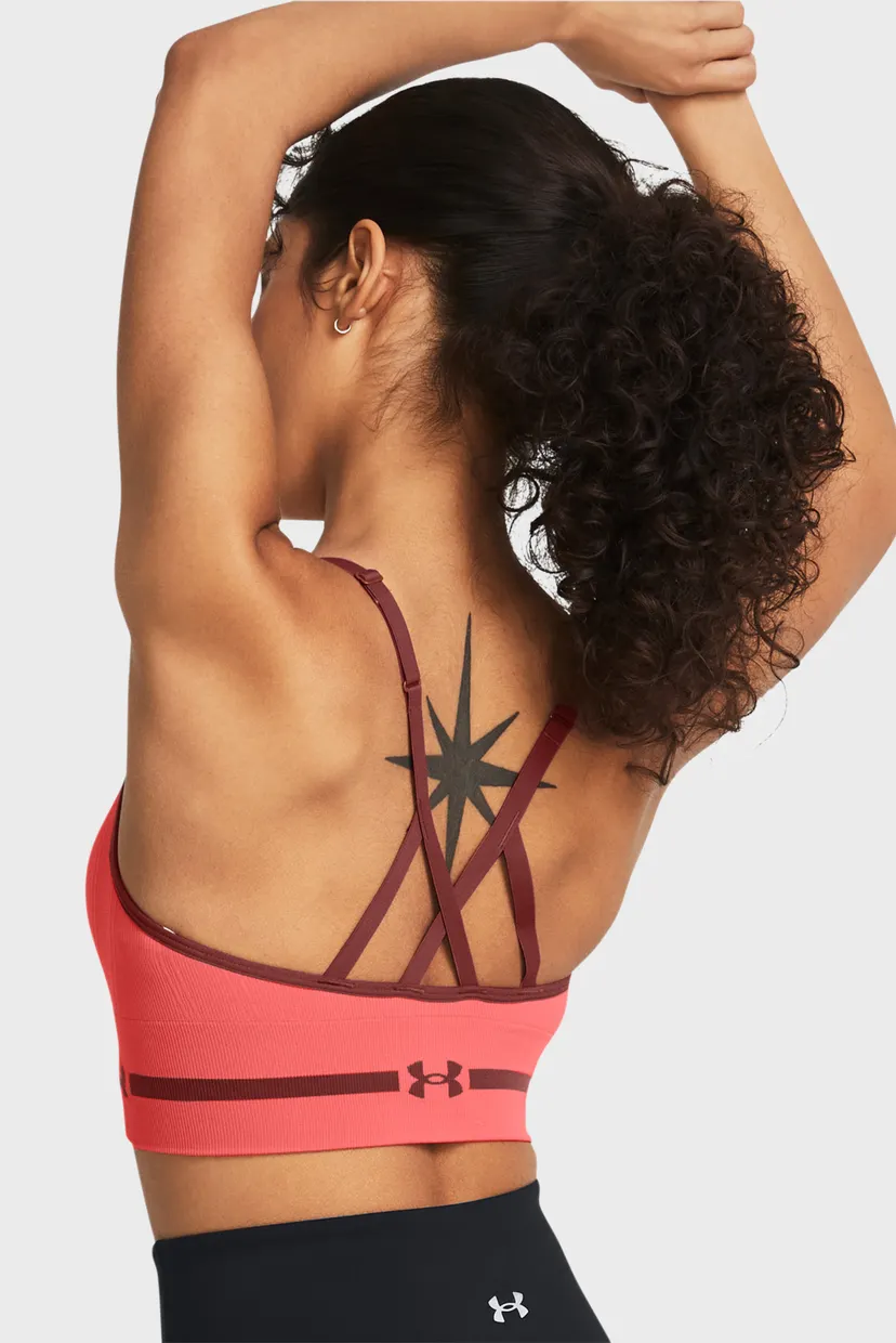 Женский коралловый топ UA Seamless Low Long Bra 8