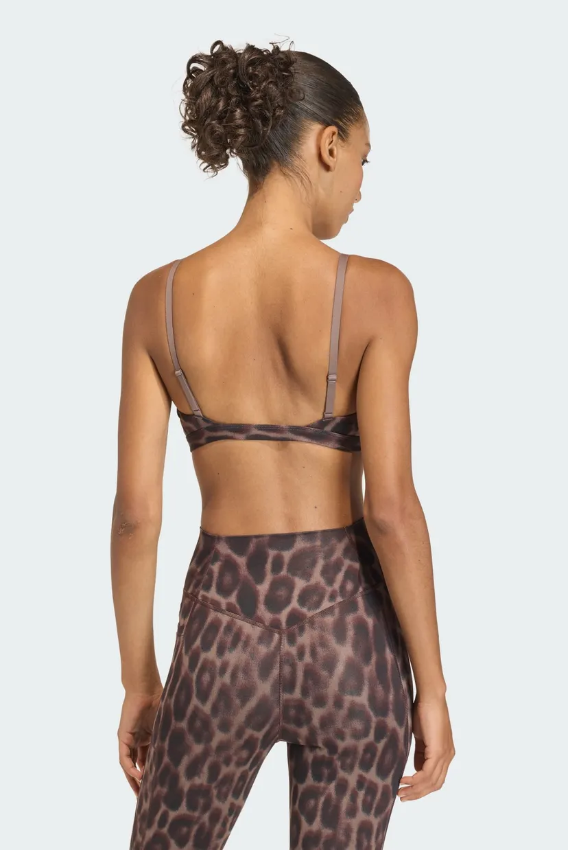 Жіночий коричневий топ з візерунком Optime Essentials Workout Leopard Light Support 3