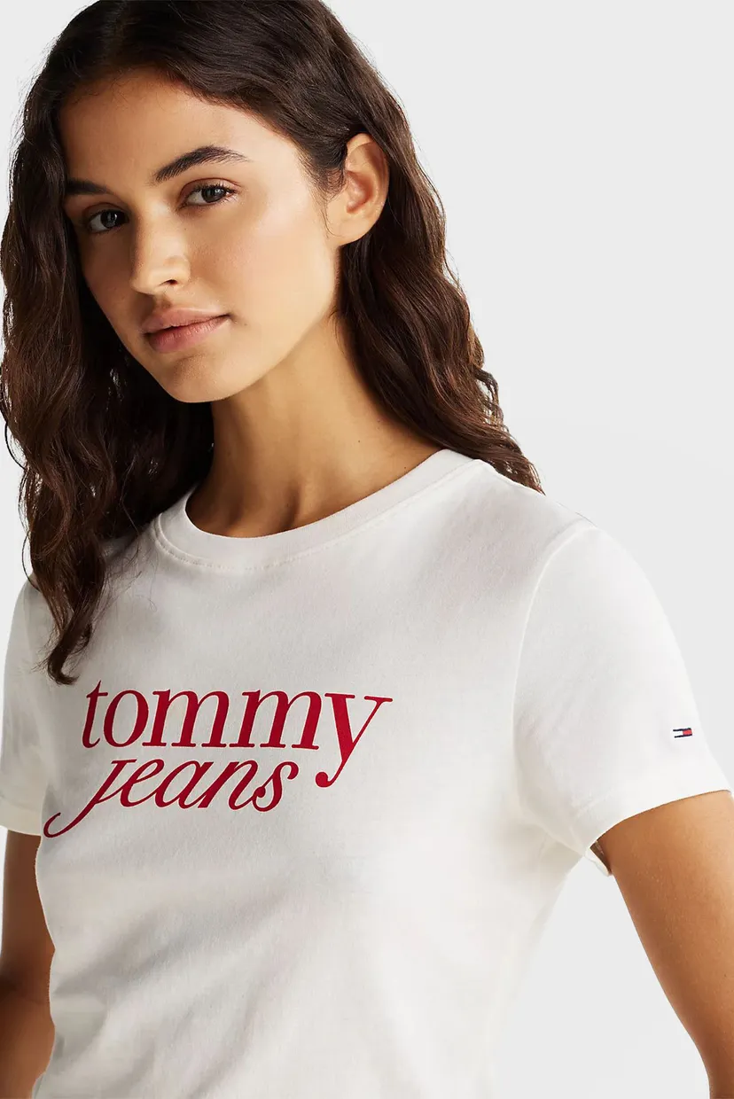 Жіноча біла футболка TJW SLIM ESSENTIAL LOGO TEE EXT 4