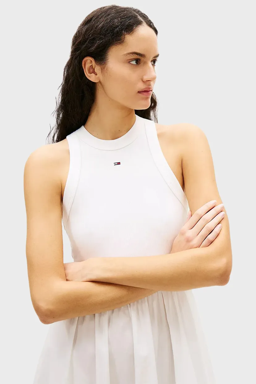 Женское белое платье RIB POPLIN 3
