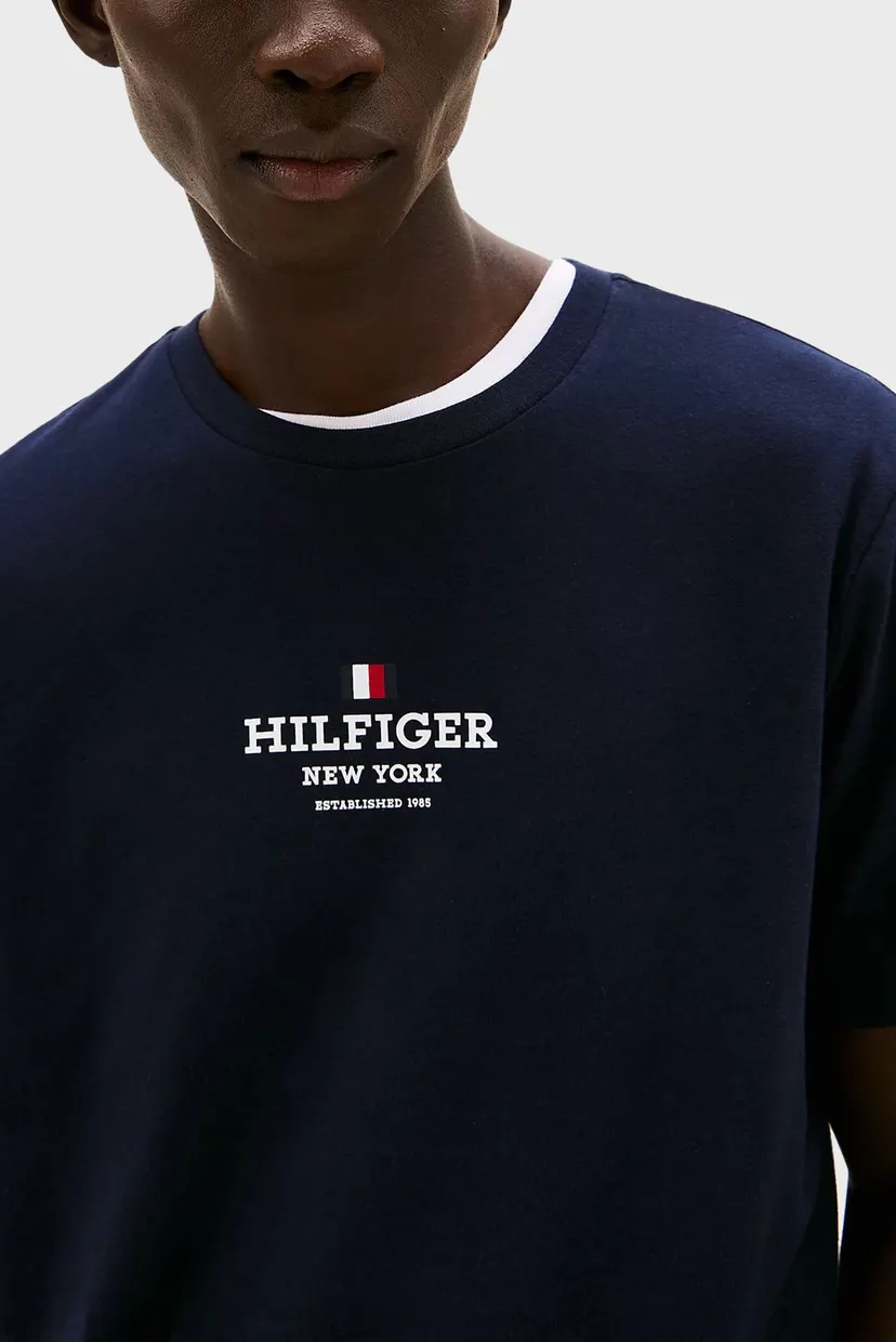 Чоловіча темно-синя футболка RWB HILFIGER TEE 4