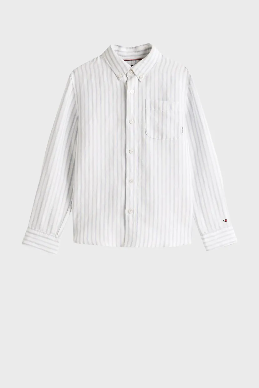 Дитяча біла лляна сорочка у смужку STRIPED 5