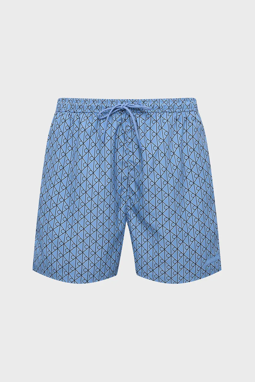 Чоловічі блакитні плавальні шорти з візерунком MEDIUM DRAWSTRING 6