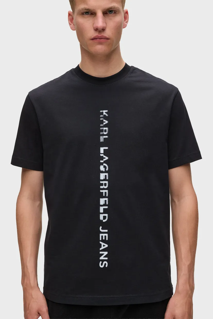 Мужская черная футболка reg vertical logo 4