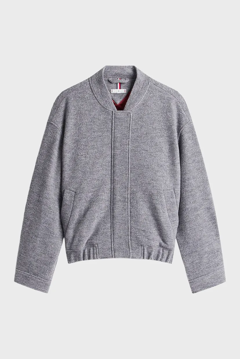 Женский серый шерстяной бомбер WOOL TEXTURE 6