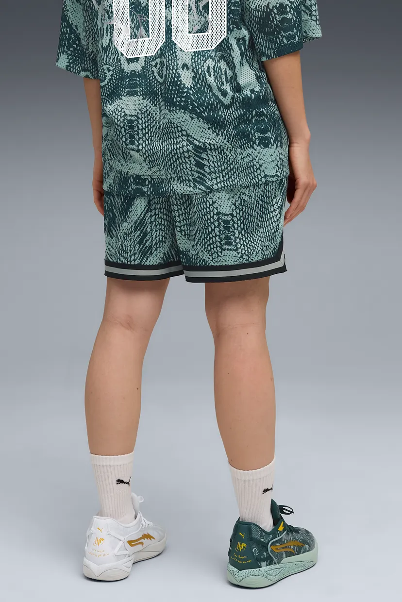 Женские зеленые шорты с узором PUMA HOOPS x HARRY POTTER™ Shorts Women 3