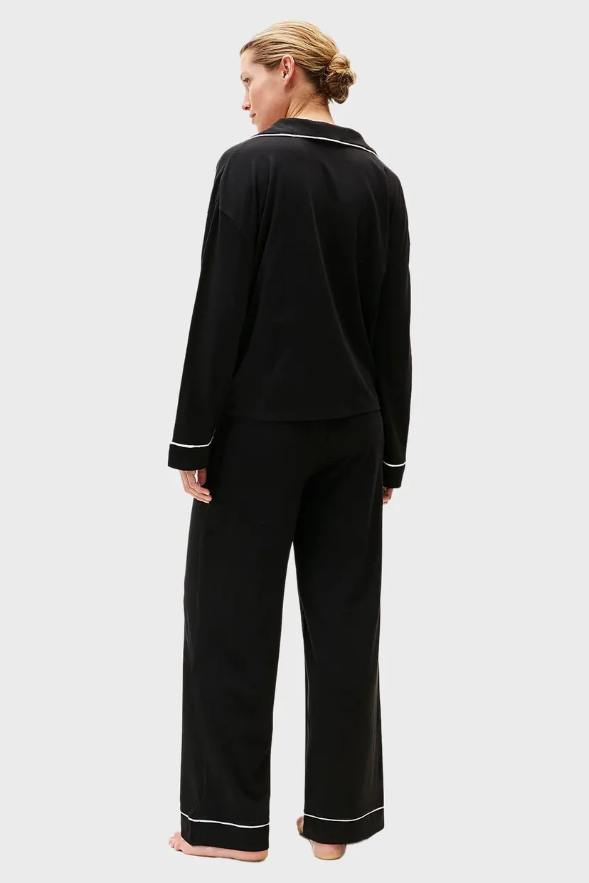 Женская черная пижама (рубашка, брюки) SHIRT 3