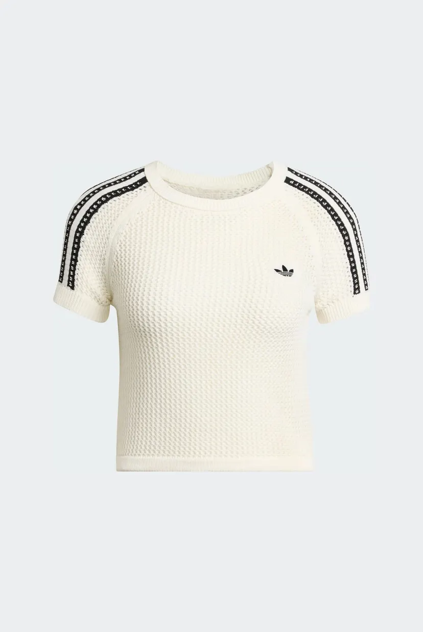 Женская белая футболка KNITTED CROCHET CALI 6