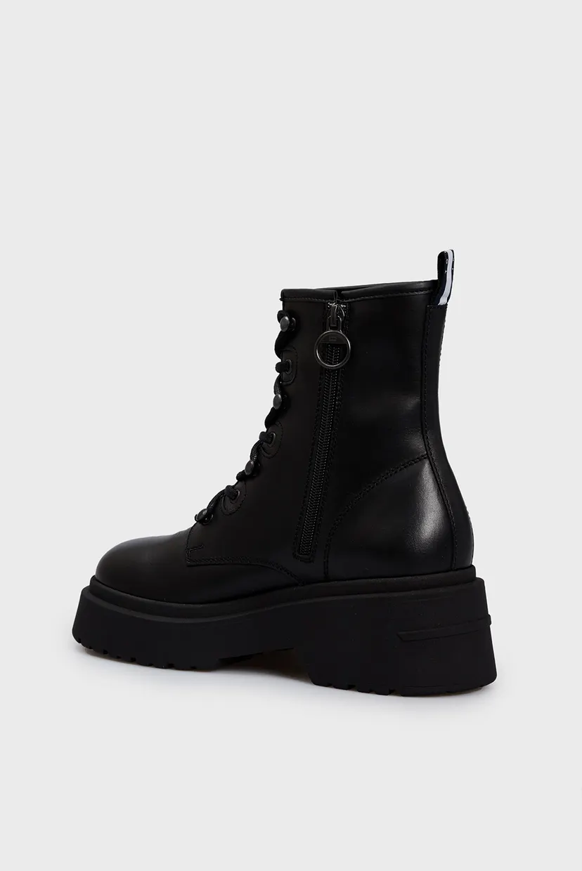 Женские черные кожаные ботинки TJW LACE UP BOOT CHUNKY 5