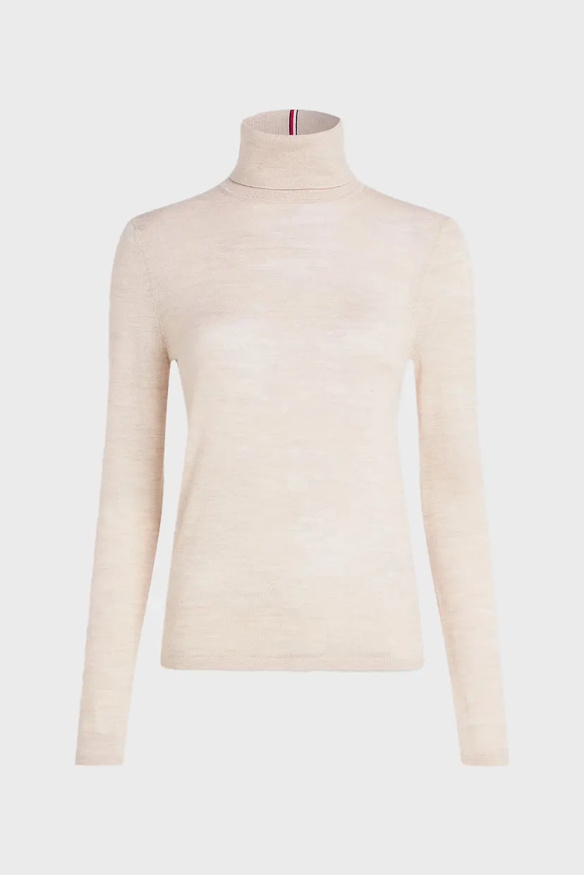 Женский бежевый шерстяной гольф MERINO ROLL-NK LS 5