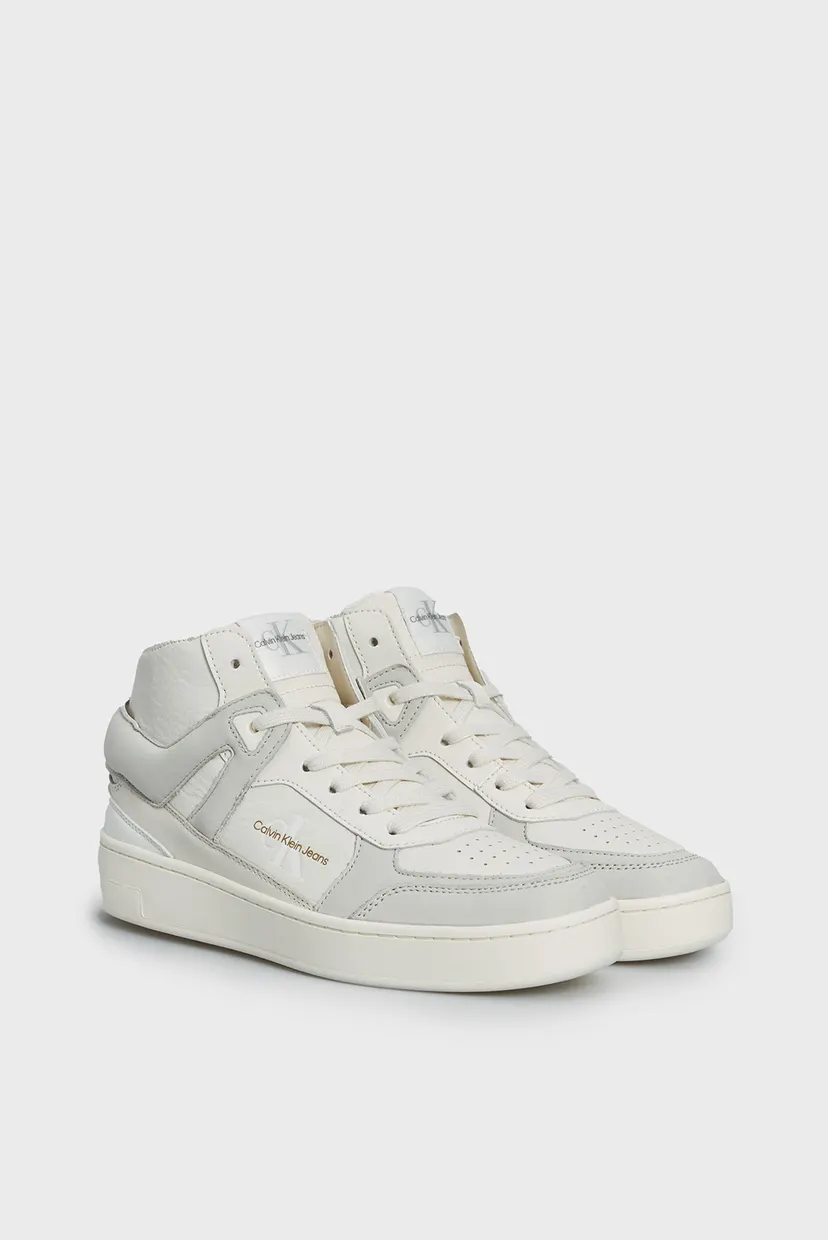 Жіночі білі шкіряні кросівки BASKET CUPSOLE HIGH MIX ML FAD 3