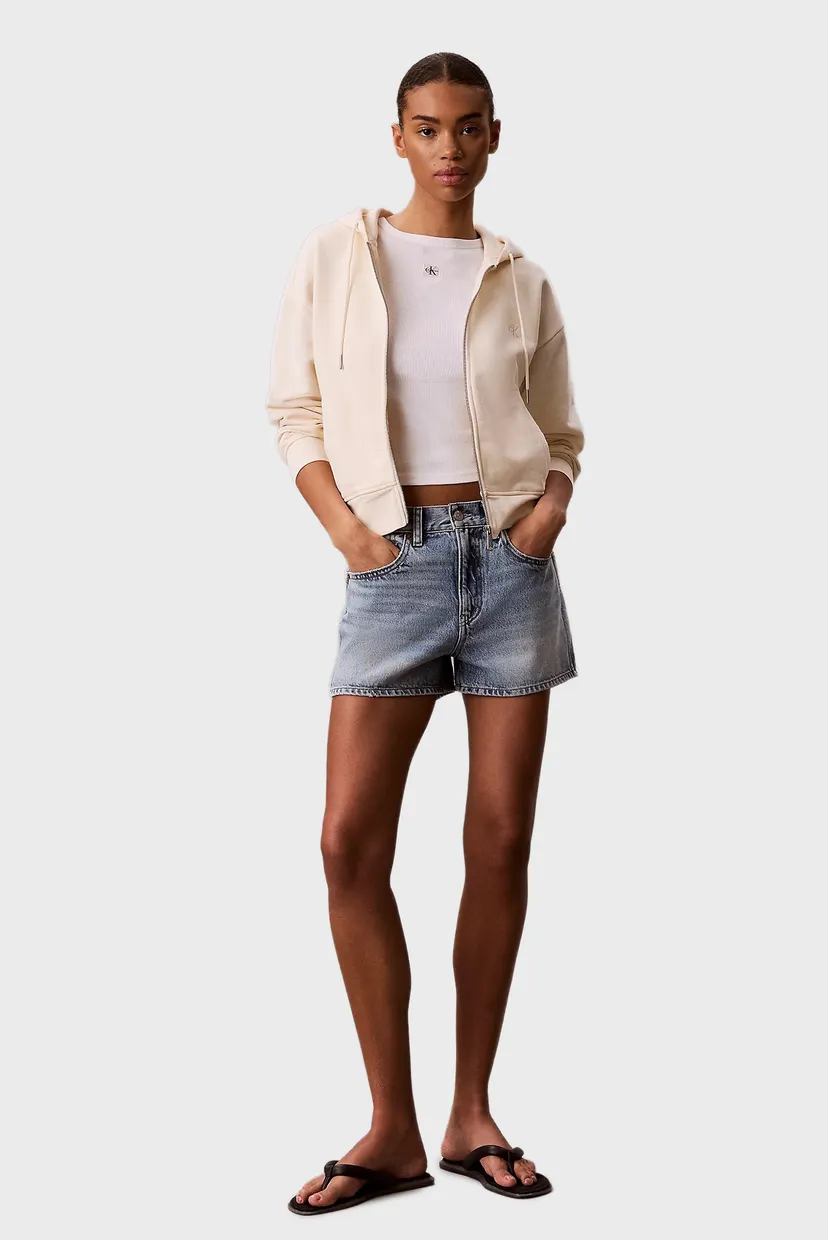 Женское белое худи MONOGRAM TERRY 4