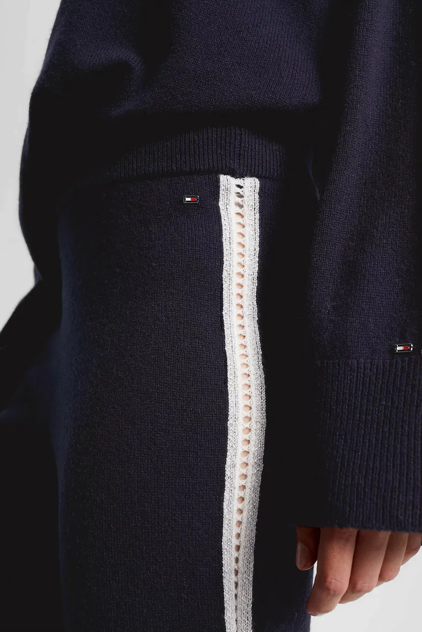 Жіночі темно-сині вовняні джогери POINTELLE STRIPE JOGGER 4